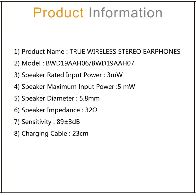 Blackweb True Wireless Earbuds BWD19AAH - Product Info.