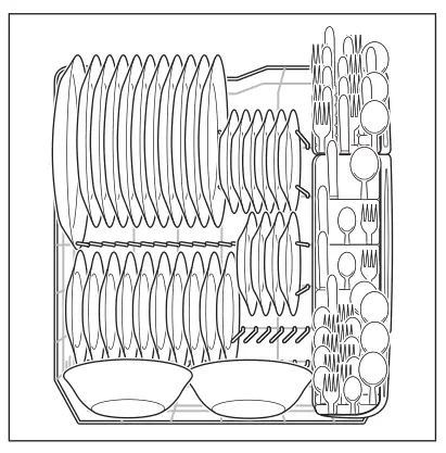 Frigidaire Dishwasher 10 place settings standard loading pattern