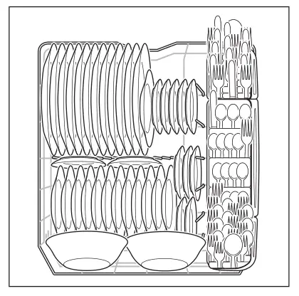 Frigidaire Dishwasher 12 place settings standard loading pattern