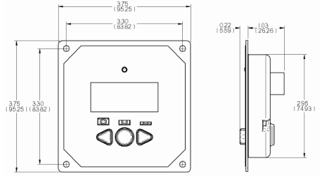 Morningstar RM-1 Digital Remote Meter DIMENSIONS In Wall Mount