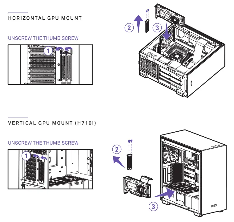 Nzxt Mid-Tower ATX Case [H710, H710i] Expansion Card Installation