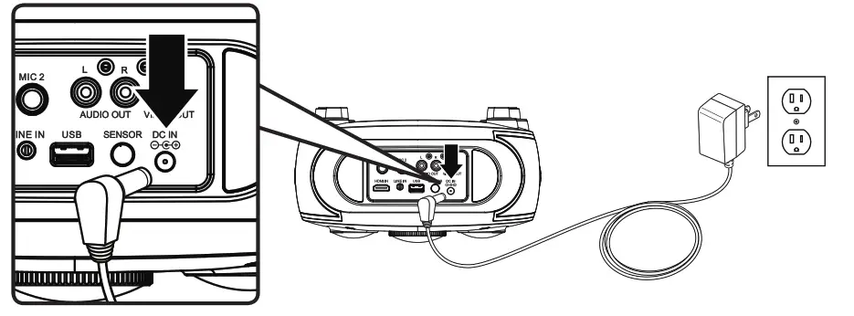 Plug the AC/DC power adapter