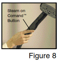 Perfect Steam PRO Commercial Garment Steamer - Steam on command button