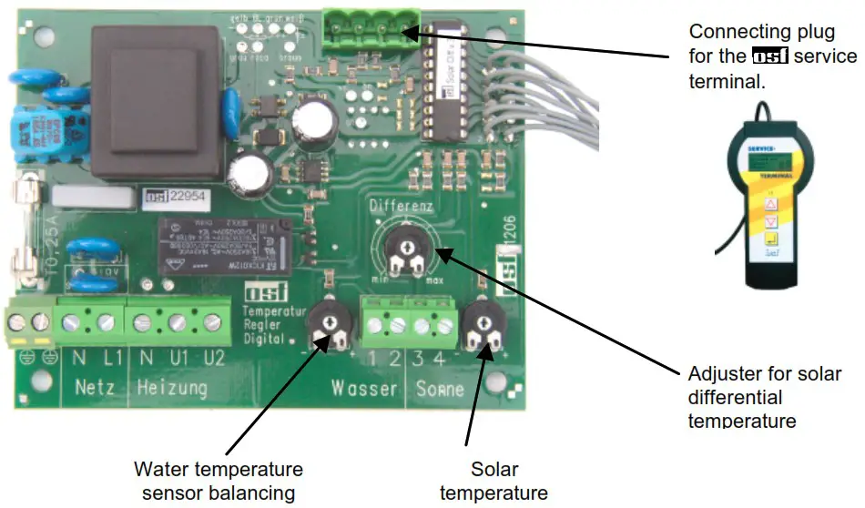 PoolTech 11 Solar Differential Controller - Sensor balance 1