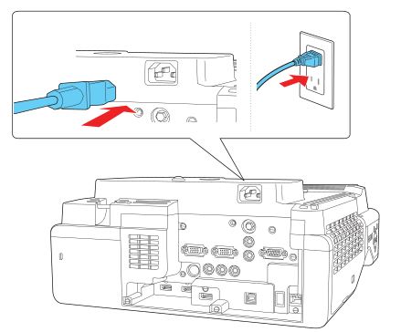 PowerLite EB-720-EB-725W Projector - Make sure the power cord is connected and plugged into an electrical outlet