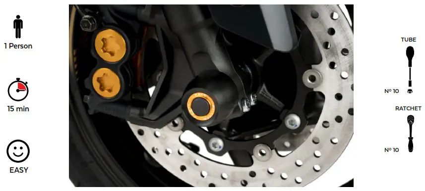 Puig 21281N Axle Guard Front Wheel - PHB19 PROTECTOR FRONT AXLE