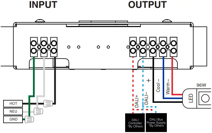 Q-TRAN Q-SET+QZ-DALI-DT8 LED Power Supply - WIRING DIAGRAM 1