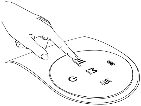 QUINEAR QN 086H Cordless Hand Massager - Intensity button