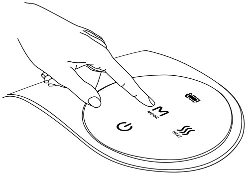QUINEAR QN 086H Cordless Hand Massager - M Mode button