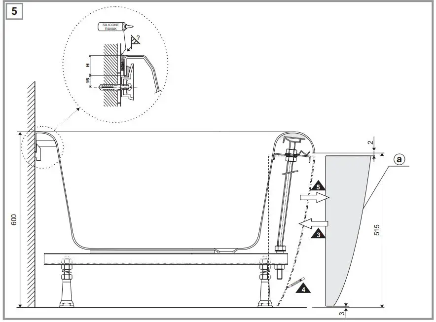 RAVAK EVOLUTION Bathtub Panel-FIG5