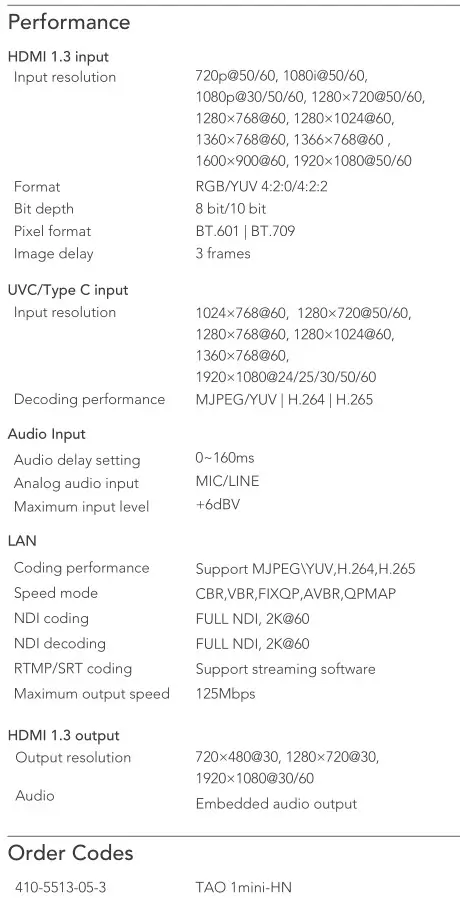 RGBlink 1mini-HN USB-HDMI Streaming Node - Specs 2