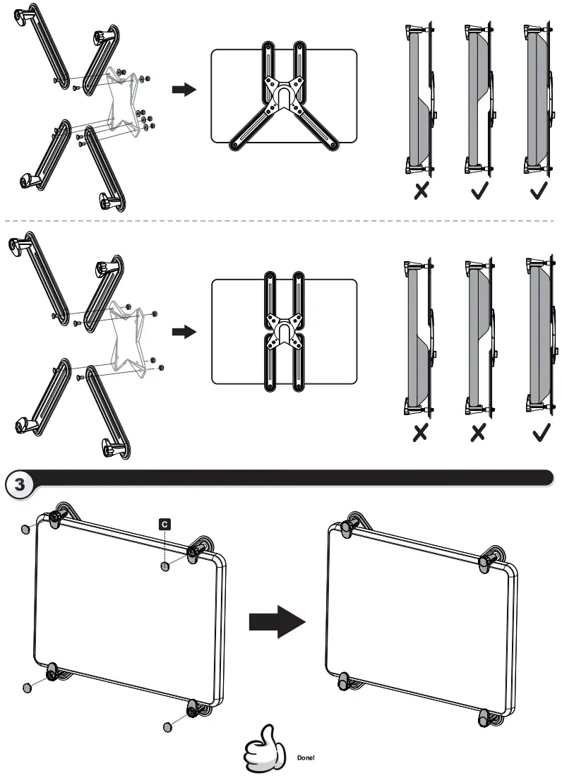 RICOO VESA Adapter Table Mount - Assembly 1