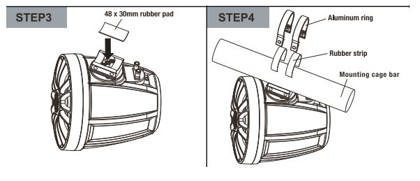 ROCKVILLE- UT65B -UTV -ATV- 6.5- Rollbar -Wakeboard- Marine -Speakers -Swivel -Mount -IPX6- fig-4