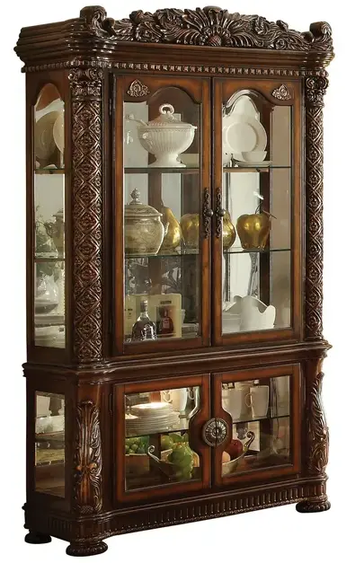 ROSETO-HMIF98135GOCHRY-Oak-Cherry-Elden-43-Inch-4-Shelf-Hardwood-Curio-Cabinet-PRODUCT