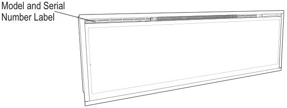 Real Flame Ignite 50-74-100 (Inch) Linear Electric Fireplace - Model and Serial Number Label