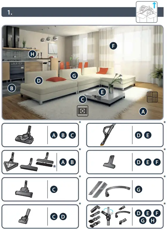 Rowenta RO7690EA Silence Force Cyclonic Dust Bagless Vacuum Cleaner - Depending on model