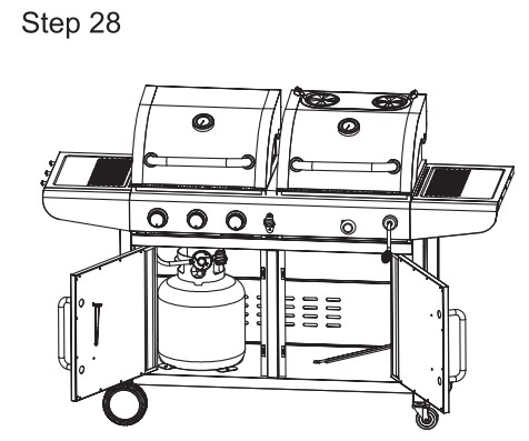 Royal Gourmet ZH3002SC 3 Burner 25,500 BTU Dual Fuel Propane and Charcoal Combo with Protected Grill Cover - parts29