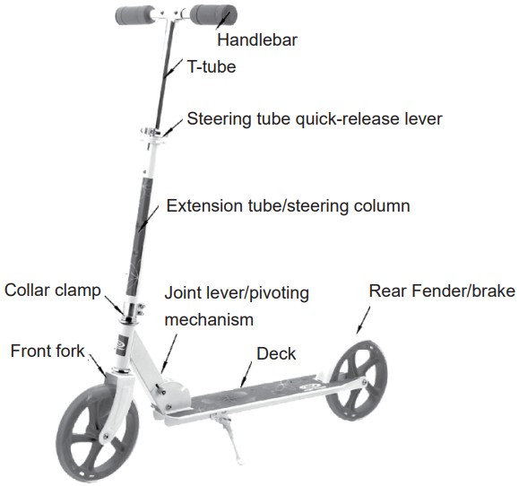 S200D Kick Scooter Foldable - parts