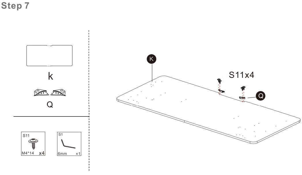 SANODESK QS1B-1160 Electric Standing Desk - Parts 11