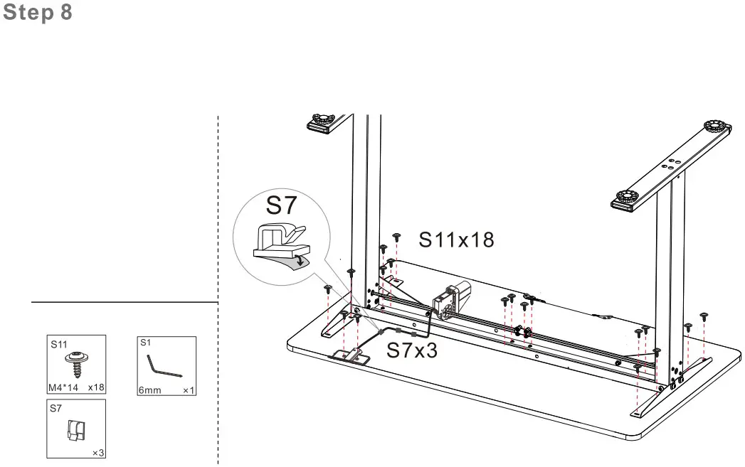 SANODESK QS1B-1160 Electric Standing Desk - Parts 12
