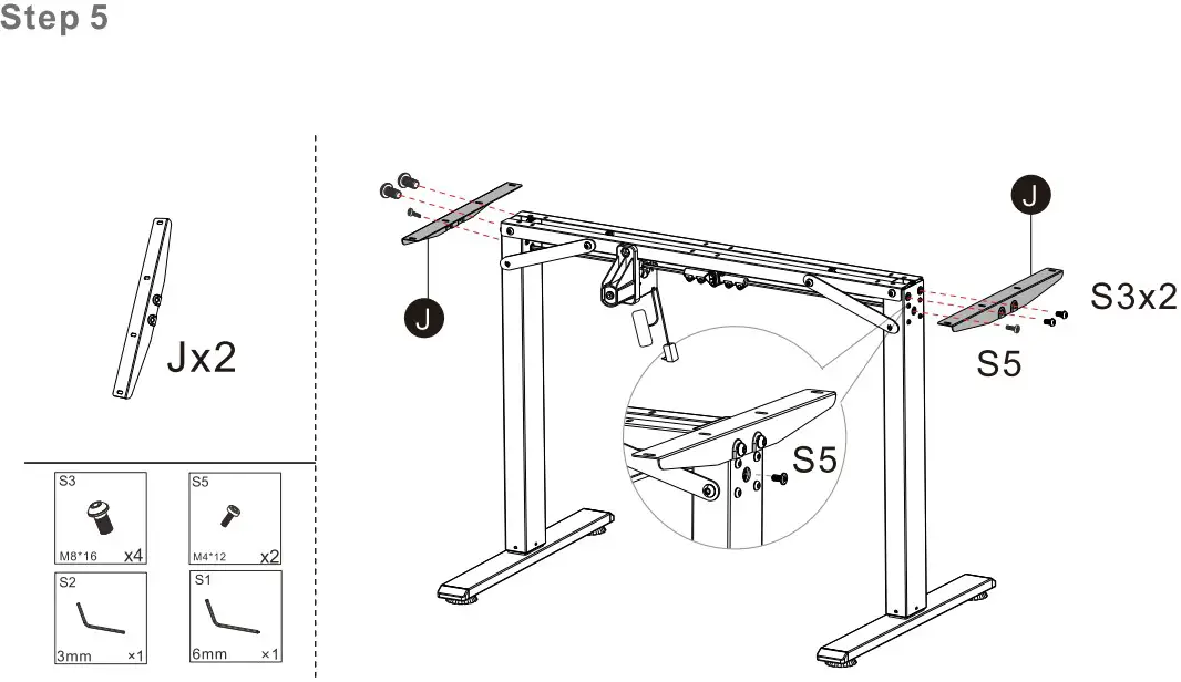 SANODESK QS1B-1160 Electric Standing Desk - Parts 9