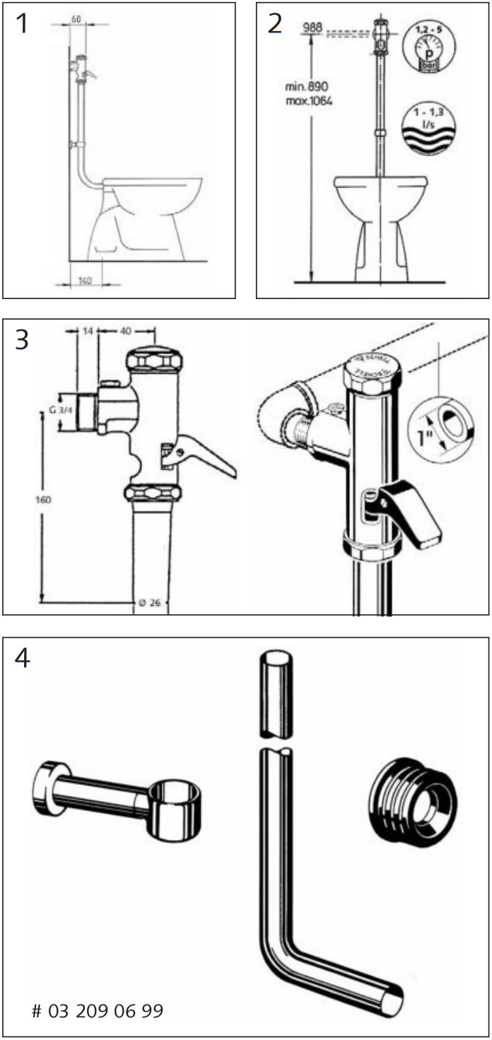 SCHELL 02 202 06 99 Toilet Flush Valve - Installation