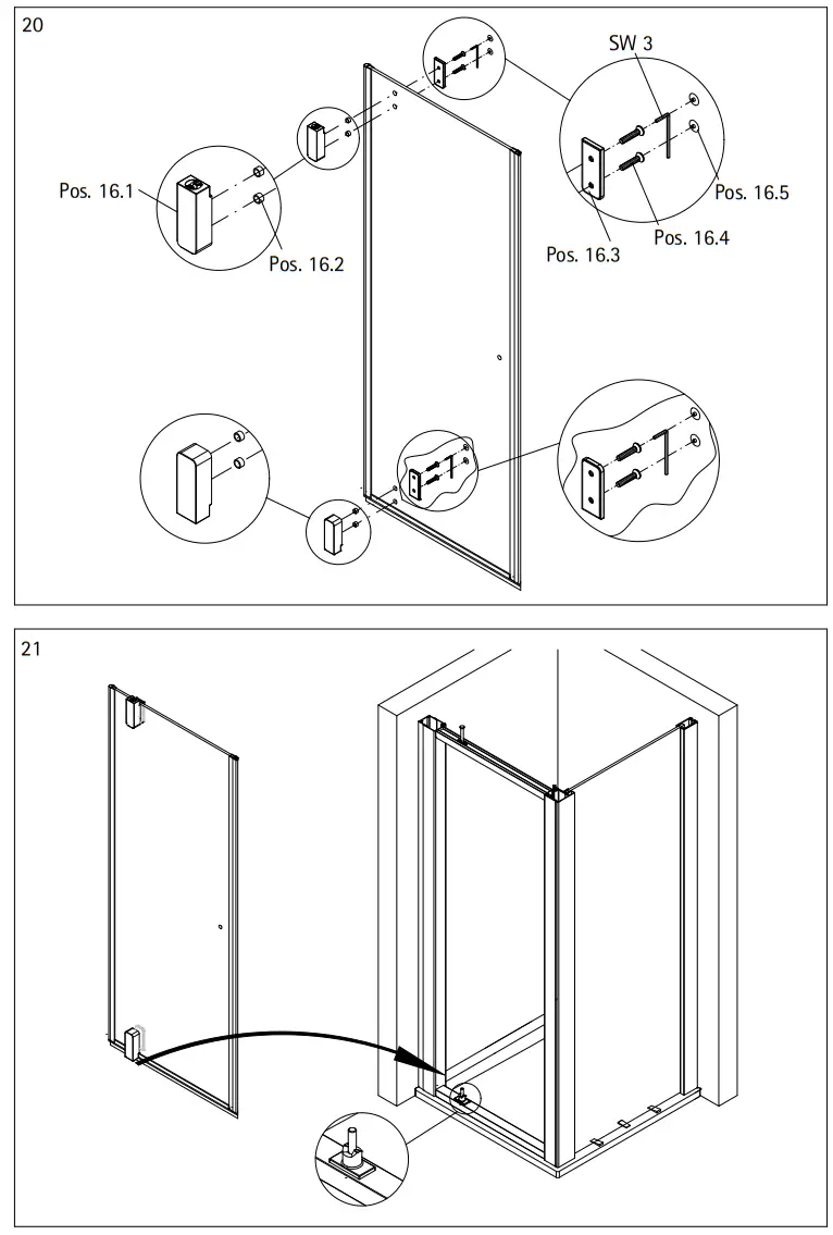 SCHULTE 2125 0 Shower Door with Side Panel - Figure 11