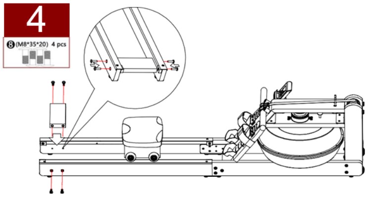 SENZ SPORTS R6000 Rowing Machine - Assembly 4