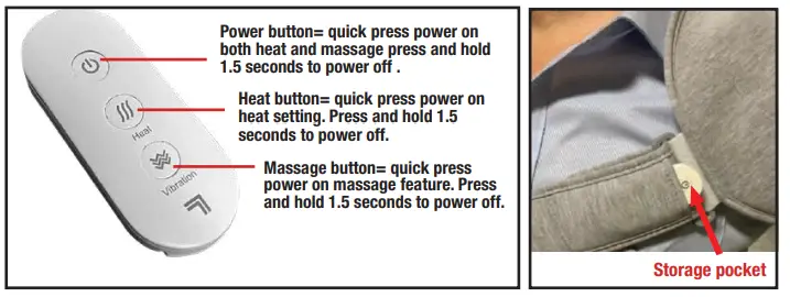 SHARPER IMAGE CHS3 3 Calming Heat Massaging Shoulder Wrap - Intensity Settings1