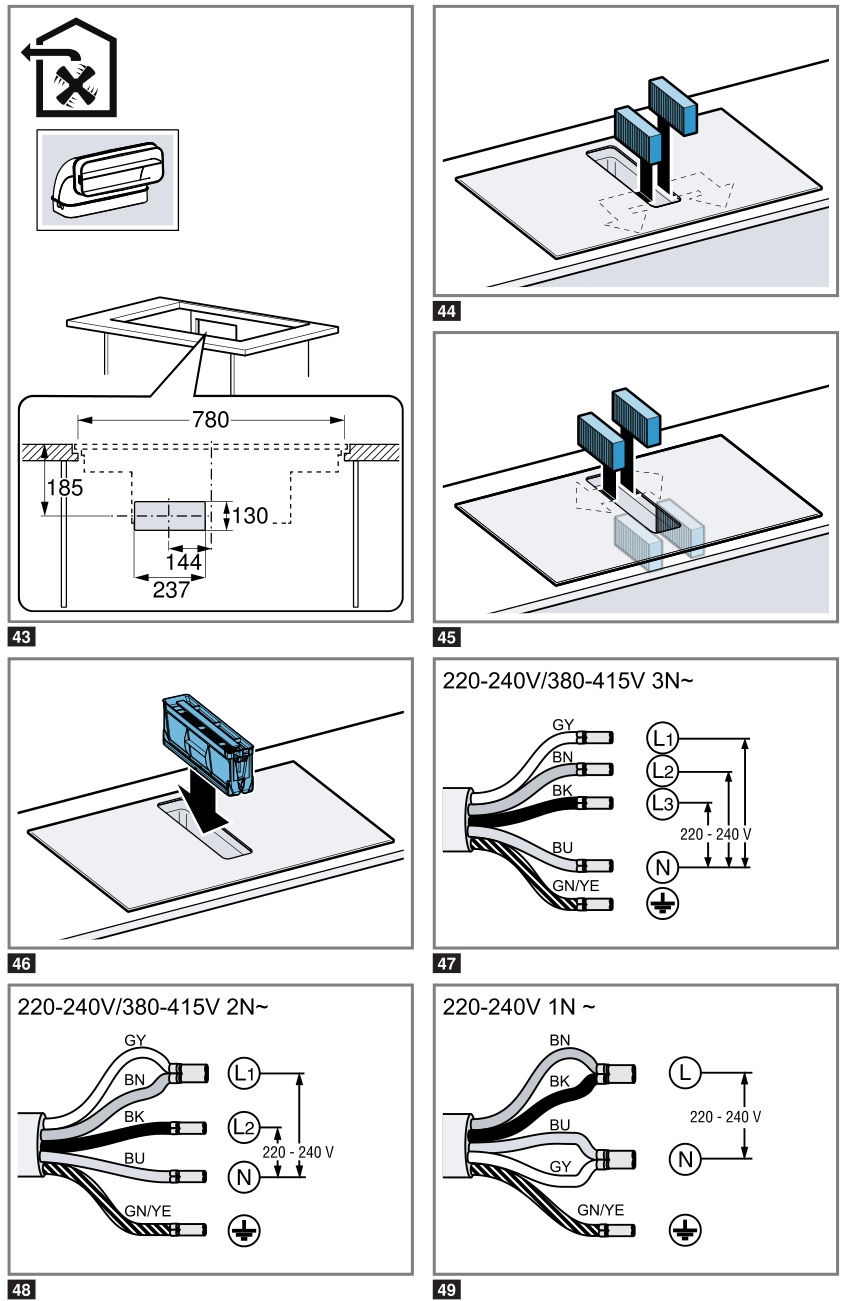 SIEMENS EX807NX68E Induction Hob with Integrated Ventilation System - Fig 43-49