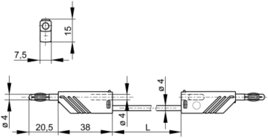 SKS Kontakttechnik MLN 200 2 Measuring Leads - drawing