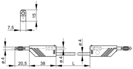 SKS Kontakttechnik MLN 50 1 Measuring Leads - drawing