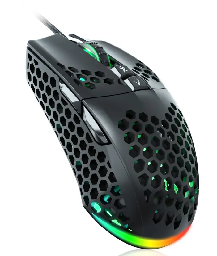 SOLAKAKA SM900 RGB Wired Gaming Mouse with Honeycomb Shell 
