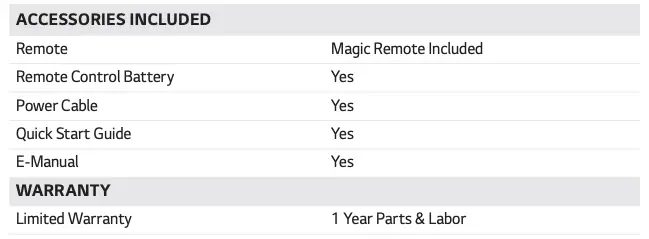 SPECIFICATIONS E