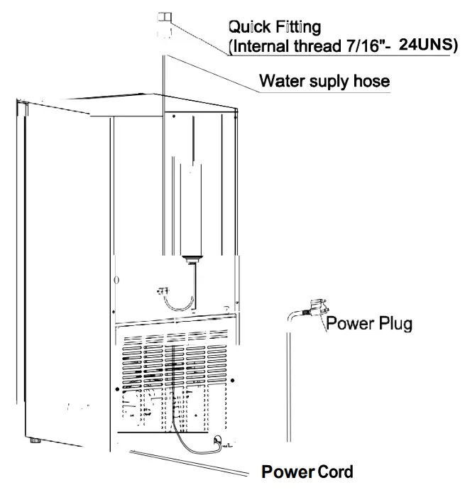 SUMMIT BIM271OS Crescent Ice Maker - Rear View