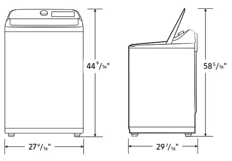 Samsung WA50R5400AV Top Load Washer with Super Speed 5.0 - Alcove or closet installation 1