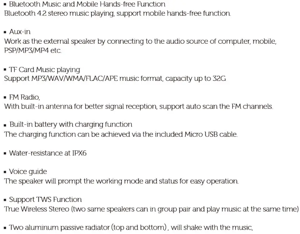 Sbode 06 Portable Bluetooth Speaker - Features
