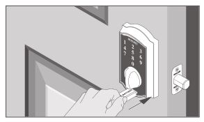 Schlage Touch Keyless Touchscreen Deadbolt Lock - Connect a new high-quality alkaline 9 volt battery