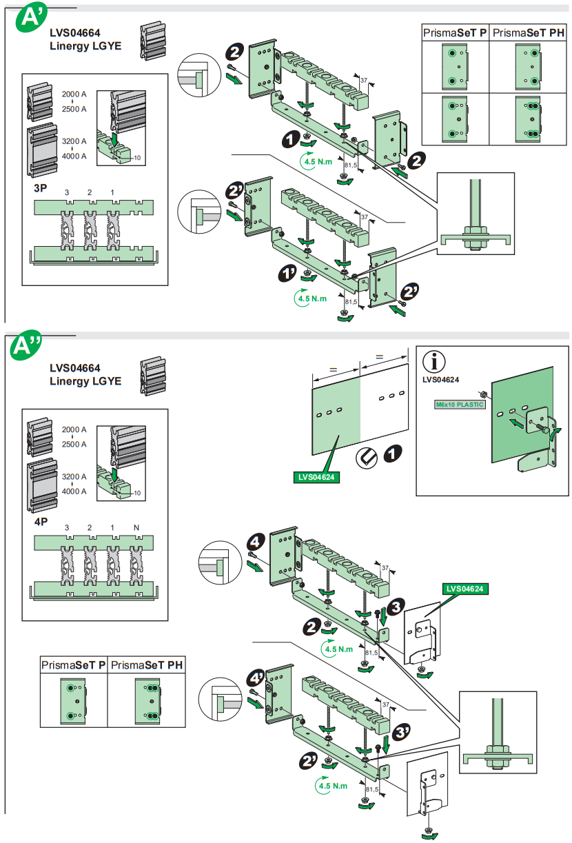 Schneider Electric LVS04662 Linergy Fixed Bracket Vertical Side Bars - fig 3