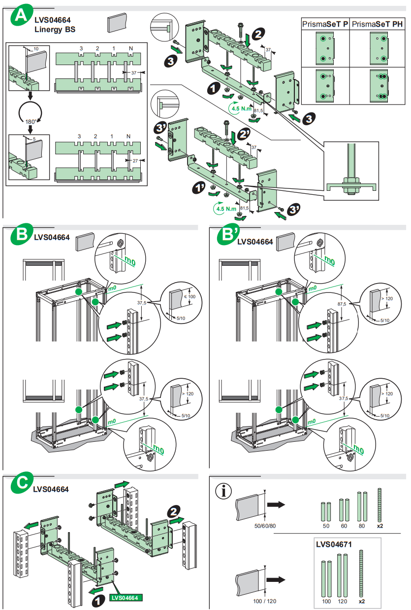 Schneider Electric LVS04662 Linergy Fixed Bracket Vertical Side Bars - fig 8