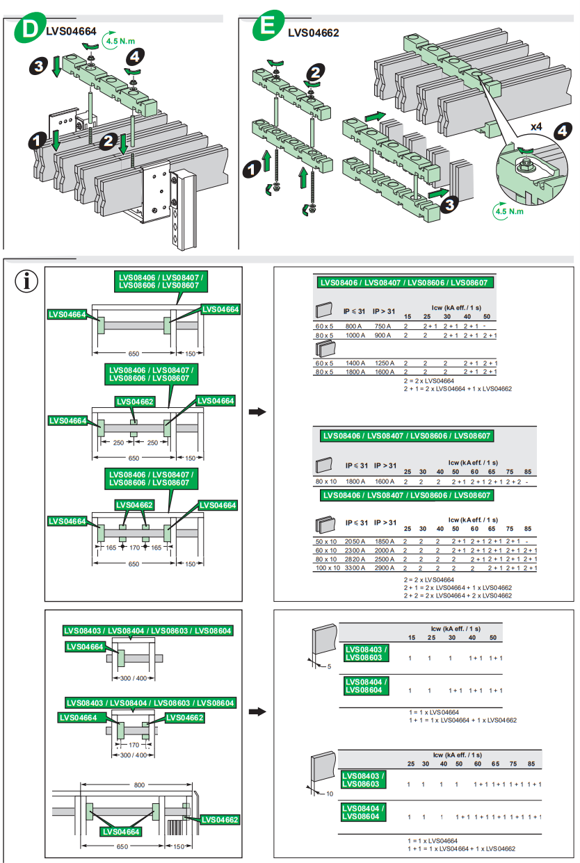 Schneider Electric LVS04662 Linergy Fixed Bracket Vertical Side Bars - fig 9