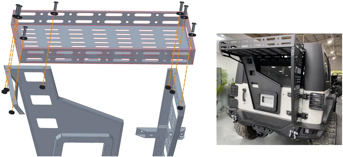 Assemble cargo rack using
