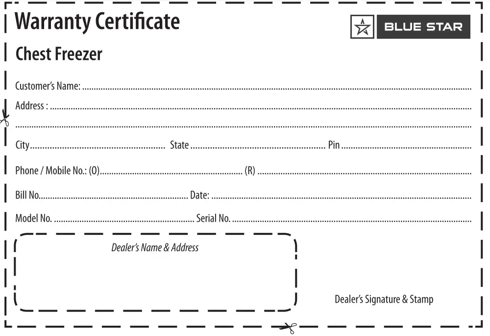 Warranty Certificate