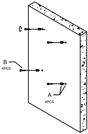 holes on wall mark
