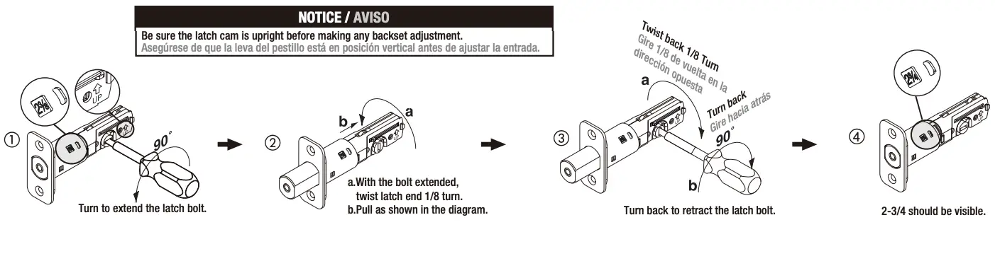Set the latch backset length