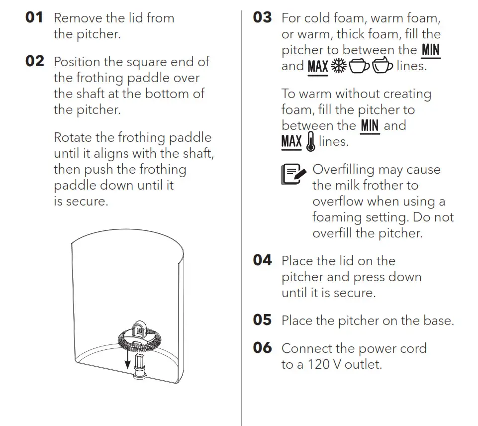 Set up the Milk Frother for use