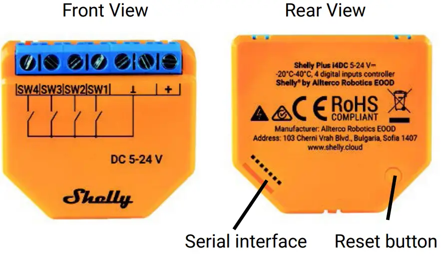 Shelly Plus I4DC 4 Digital Inputs Controller