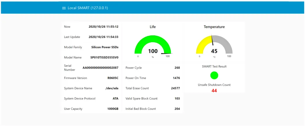 Silicon Power How to Implement SMART Embedded for SATA & amp; PCIe NVMe SSD - SMART Dashboard