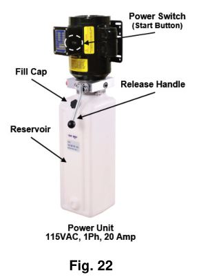 Single Column Platform Storage Lift SC-2K - the hydraulic pressure