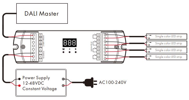 Skydance-DA4-L-Channel-Constant-Voltage-DALI-LED-Dimmer-fig-2